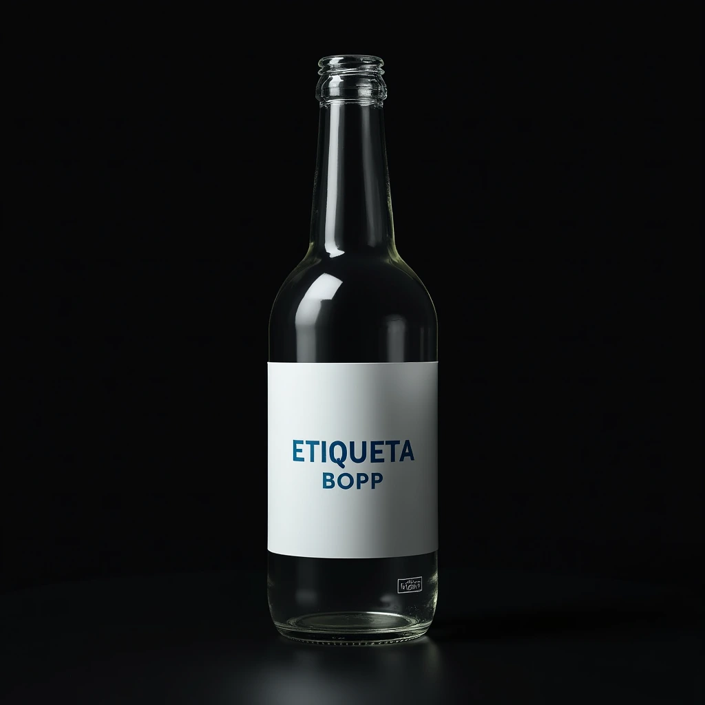 GARRAFA COM ETIQUETA BOPP BRANCO